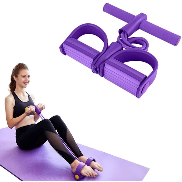 Pedal Resistance Band, Elastiska sit up-band, 4-rör dragrep