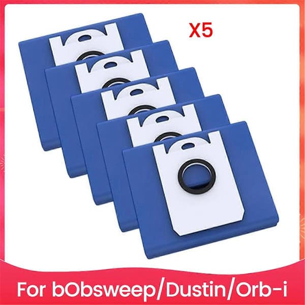 Pölypussit BObsweep for Dustin ja -I -robotti-imureille, suuren kapasiteetin pölypussit 5 kpl