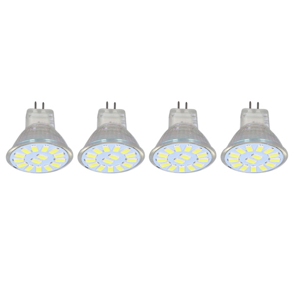 4 st 15LED MR11 Ljuskälla 5W 500LM Dubbelstift Bas Landskaps Spot Ljuskälla för Vardagsrum