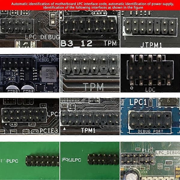 TL611 PRO Diagnostisk Kort, Pcie Diagnostisk Kort til Desktop Pci Bundkort til Stationære og Bærbare Computere (Sort)