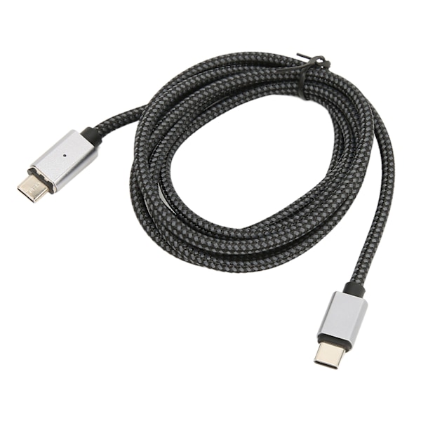 1,5 m USB C till USB C Magnetisk Laddningskabel PD 100W Snabbladdning 480 Mbps USB C Magnetisk Rak Kabel med LED-Lampa