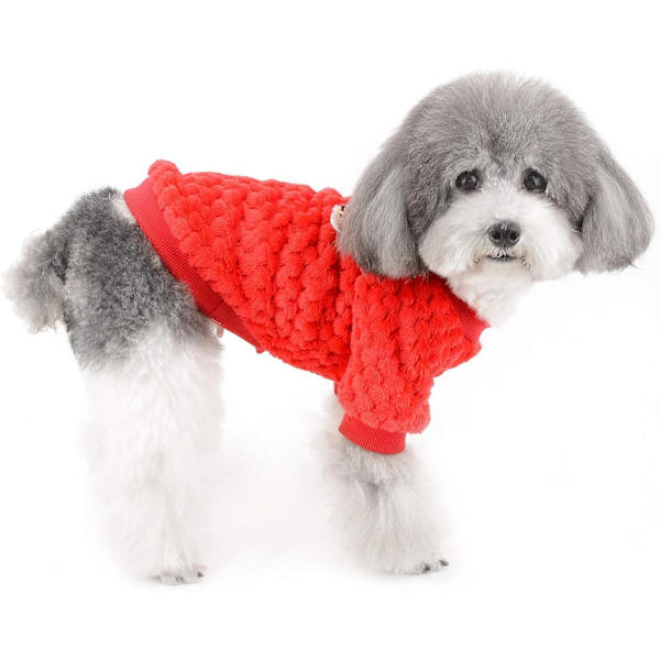 Sweater til lille hund/kat fleece vinterfrakker varme pullovers kæledyr