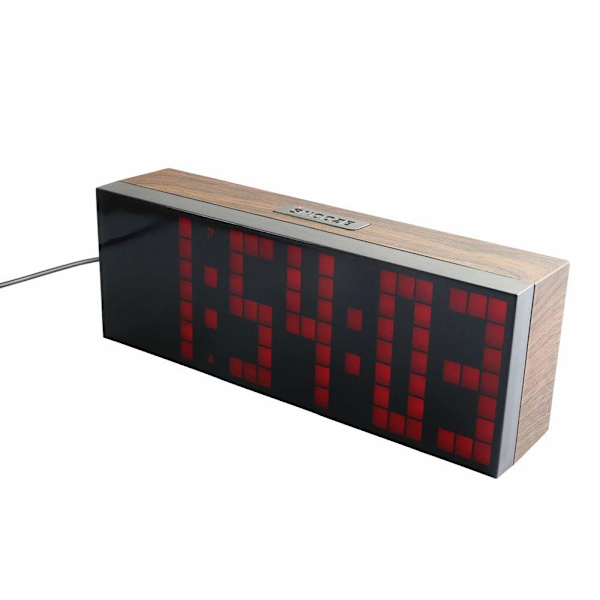 6-siffrig Jumbo LED-digital väckarkalender Snooze väggbordsur