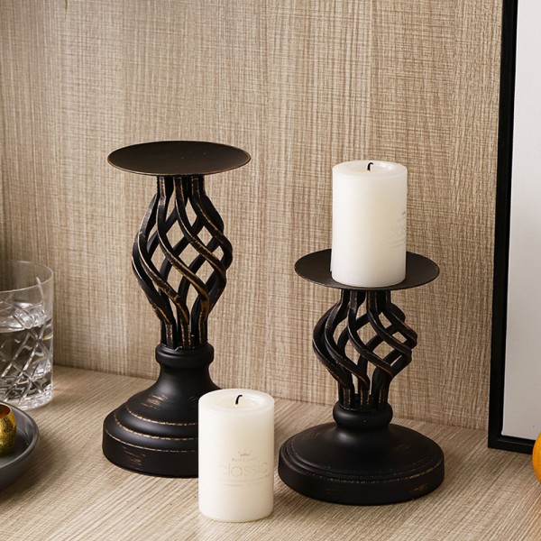 Decorative Candle Holder , Metal Pillar Romantic Candlesticks,