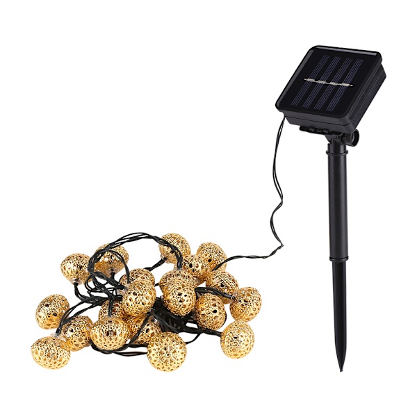 Solcells drivna 20 LED bollsträngslampor fest bröllop