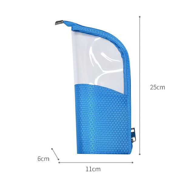Dam Handhållen Halvrund Transparent Sminkväska Sminkborste Organizer Väska blue