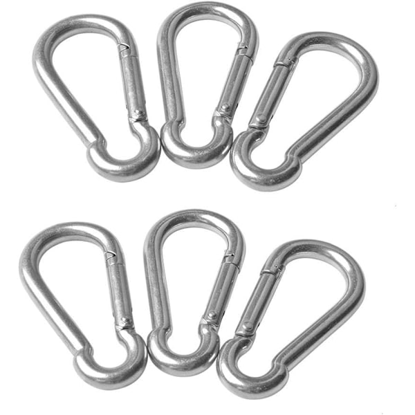 6PCS Fjäderlås Karabiner - 304 Rostfritt Stål Tunga