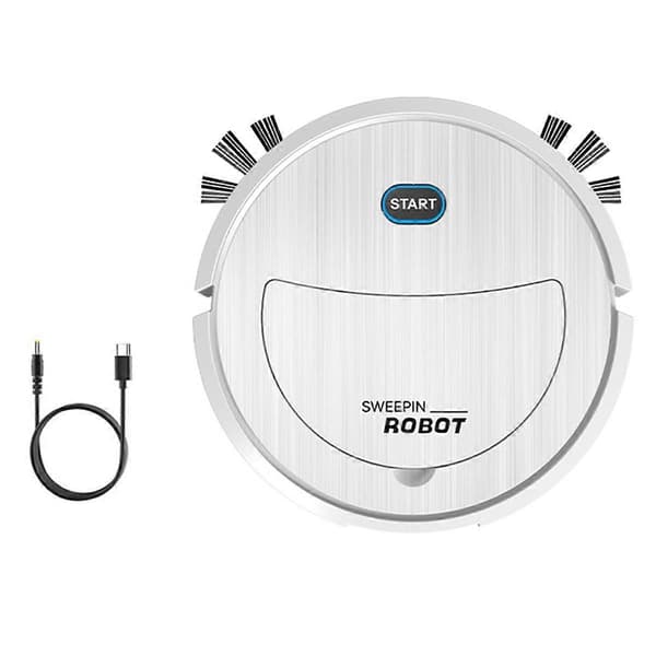 Robotdammsugare 3 i 1 Elektrisk soprobot Ultratunn Tyst Robotdammsugare Vit