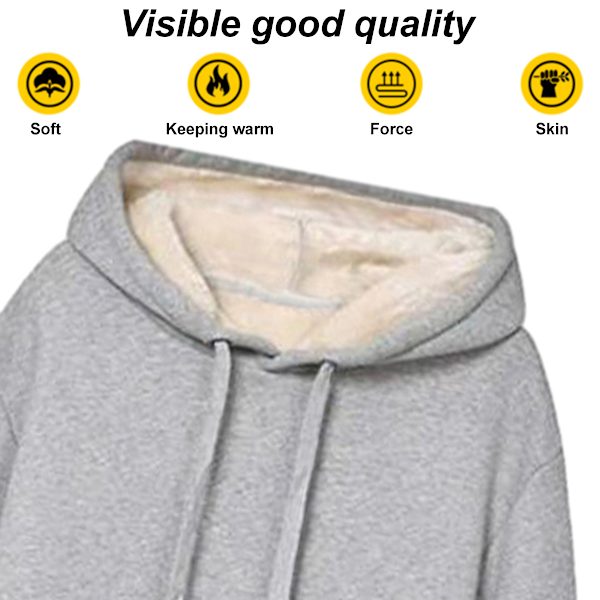 Casual Vinter Varm Fleece Sherpa Foret Pullover Hættetrøje til Kvinder