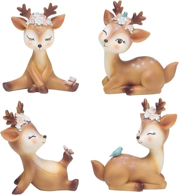 Lille Bambi Hjorte - Stilful Dekorativ Pynt, 3D Miniature Bam
