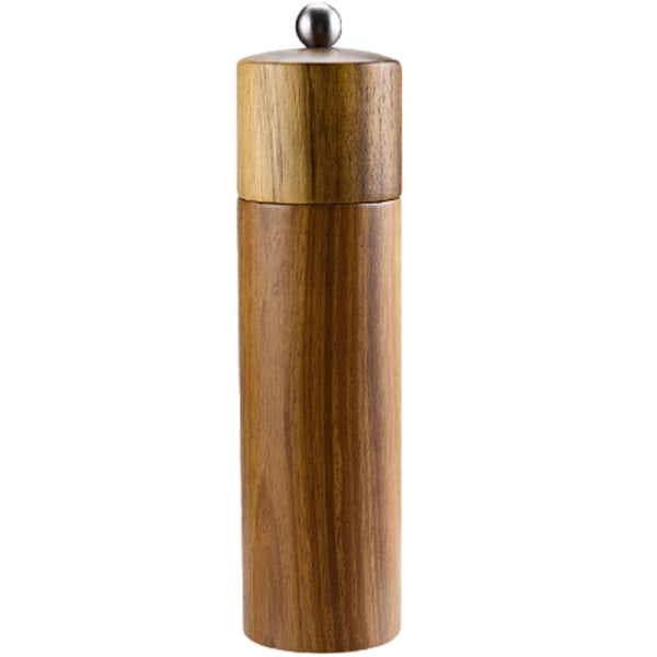 Salt- och pepparkvarn av trä, hållbart akaciaträ 8 inch stainless steel ball