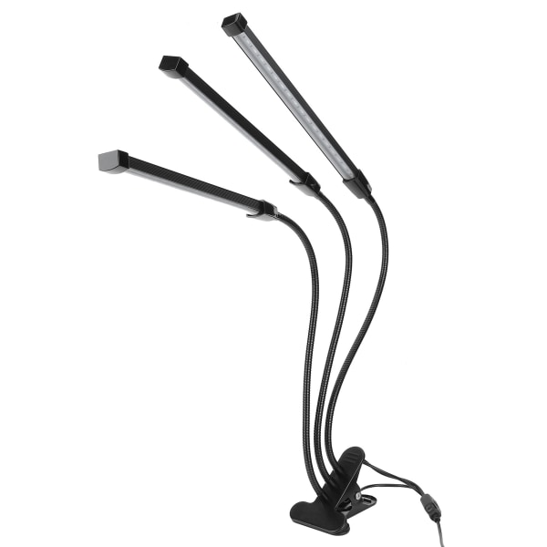 40W 3-huvud Full Spectrum LED växtlampa Automatisk PÅ/AV Timer för inomhus trädgård Hydroponics