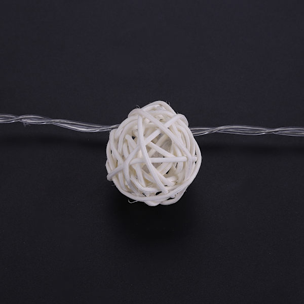 Globe Rattan Ball String Lights 30LED Batteridriven Nattlampa Hängande Dekor (Varm Vit)