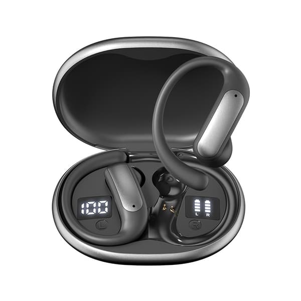 Trådløse Bluetooth-ørepropper med åpen design og digitalt display-ladeetui – Sportsørepropper