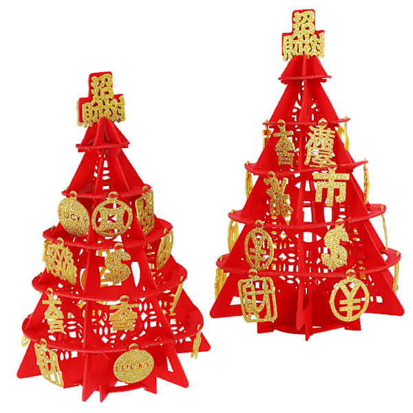 2 Set 32x20cm DIY Filt Julgransprydnader för Trädgård Gård