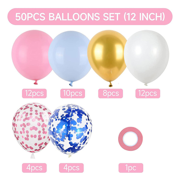 50 st latexballonger 12-tums konfettiballonger Djungel babyshower