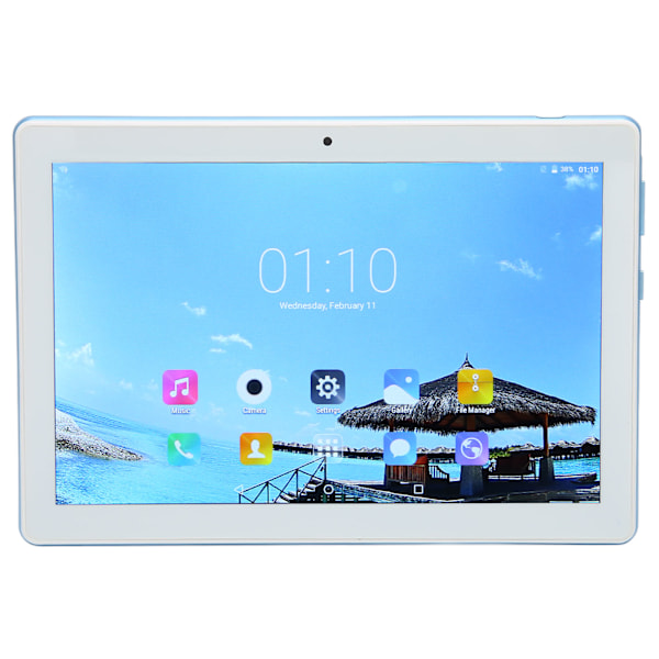 8-tums Barnplatta 2GB RAM 32GB ROM Stöd för 128GB Minneskort 3G Nätverksamtal 5G Wifi Dual Band HD-platta 100‑240V Blå EU-kontakt