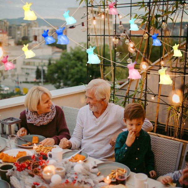 1,5 m påskkanin ljusslinga 10 LED-lampa påskhare