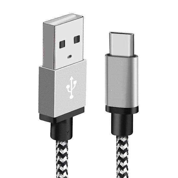 USB Type C-kabel för Samsung Huawei Fast Charge Type-c-kabel Silver typ C 1m Silver typ C 1m