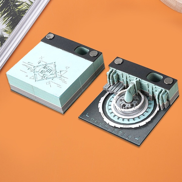 3D Konst Veckokalender Memoblock, Tidsur Snideri Konst DIY Kreativa Klisterlappar Anteckningsblock Style 3