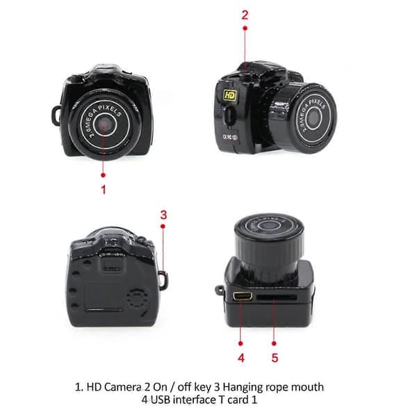 Minikamera videokamera 480P Mini DVR videokamera Y2000 bærbart webkamera video stemmeopptakerkamera