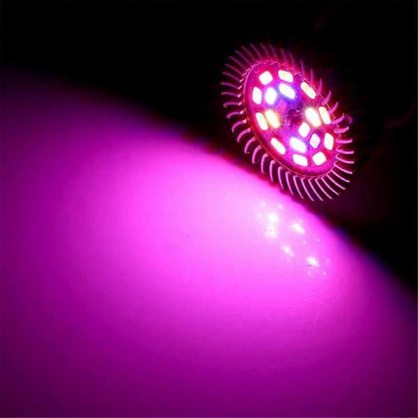 2 stk E27 Plantelys 85-265V Fullspektrum LED Vekstlys for Hydroponisk Innendørs Hage Drivhus 28W