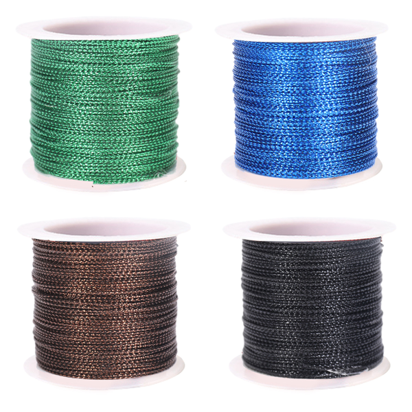 4 Rolls Metallic Elastic Cords Stretch Cord Ribbon Metallic