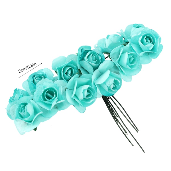 144 st miniatyrpappersblommor handgjorda DIY konstgjorda rosor för