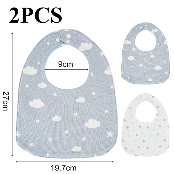 2 st Babyhaklappar Dregelhaklappar för Unisex Pojkar Flickor, Mjuka Bomullshaklappar för Tandsprickning och Dregel Style 4