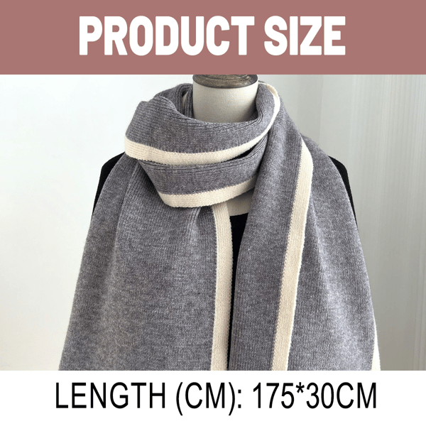 Dame Vinter Efterår Sjal Wrap Strikkede Tørklæder Blødt Varmt Cashmere-lignende Halstørklæde Grey