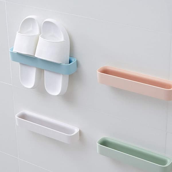 2 Pak Vægmonteret Slippers Rack Selvklæbende Sko Organizer Fli