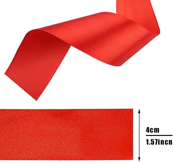 Rødt Satengbånd, 91m x 40mm Bredt Solid Satengbånd Satengbånd