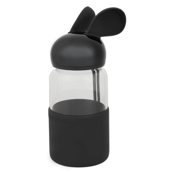 340 ml söt kanin barn bärbar glas transparent vattenflaska