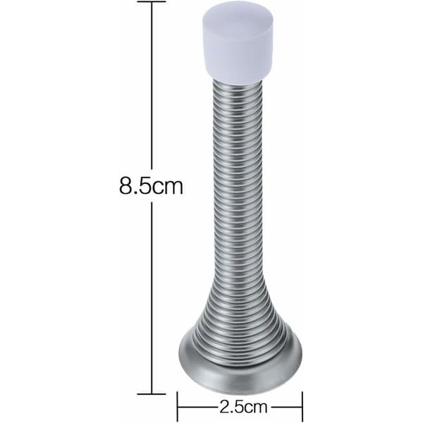 5-pack 85 mm Metalldörrstopp med skruvar och basplatta (Silver)