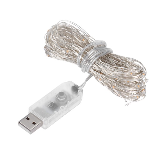 10m 100LEDs Koppartråd USB Rosa Slinga Fe Ljus X-mas Bröllopslampa DIY Dekoration