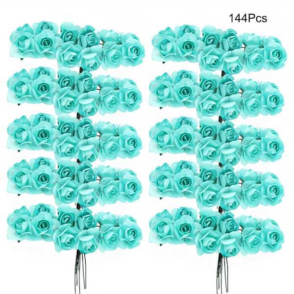 144 st miniatyrpappersblommor handgjorda DIY konstgjorda rosor för