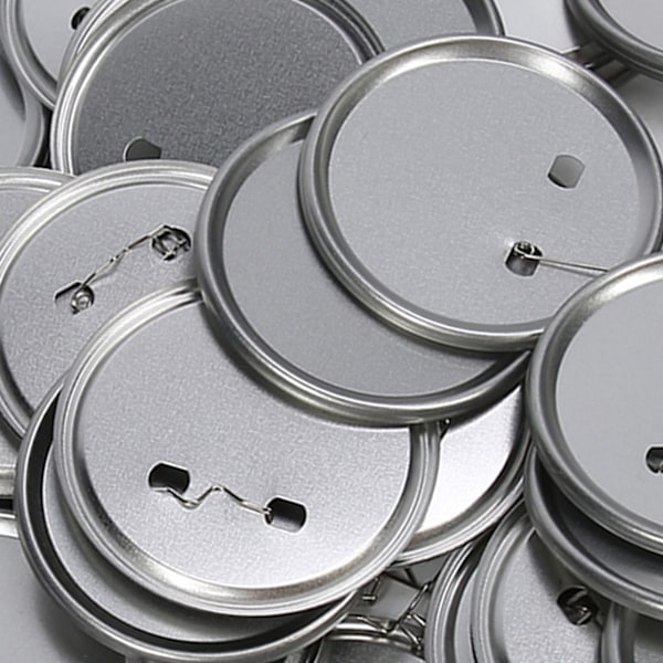 Material för knapptillverkning, tomt knapptillverkningskit, gör-det-själv-märkeskomponenter, metallskal, knappdelar, klar film för kreativa presentprojekt