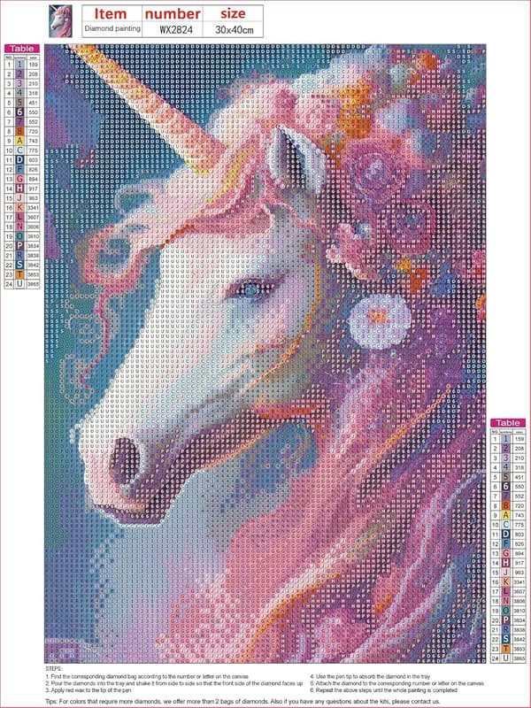 Unicorn 5D diamantmålningskit, djurmålningskonst för hemvägg