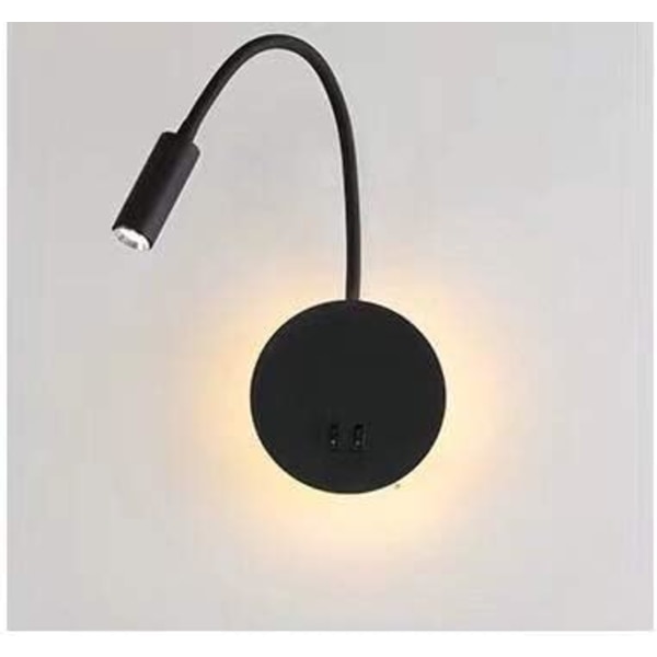 Läslampa, flexibel LED-läslampa vid sängkanten med strömbrytare