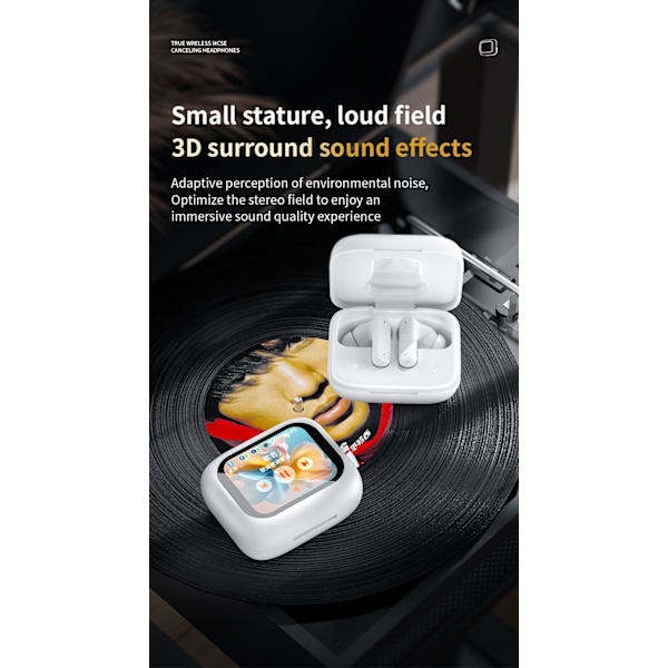 LX-10 Fuld-farve Touchscreen ANC TWS Bluetooth Øretelefoner
