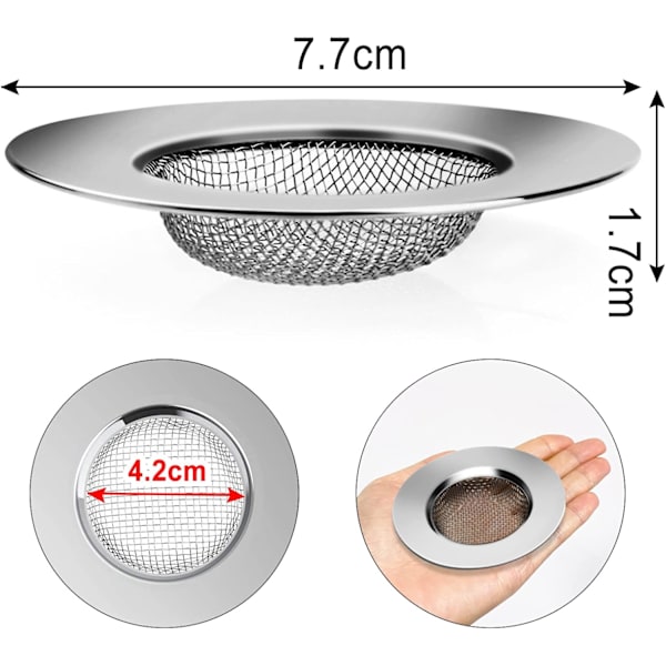 Sett med to vaskesiler i rustfritt stål (7,7 cm)