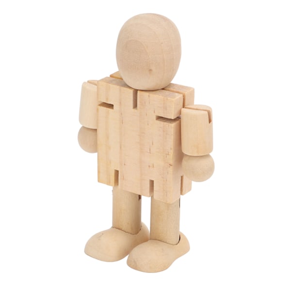 Justerbara träfigurer Obehandlad trärobot Släta ytor Lätt att dekorera DIY-hantverk Flexibla trärobotar Naturligt trämaterial Mångsidig