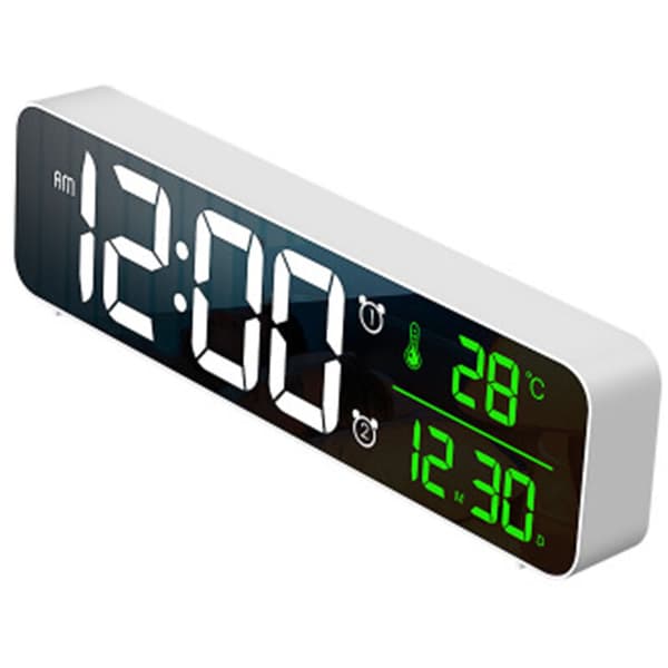 Digital väckarklocka, LED-väckarklocka Digital spegel väggklocka La