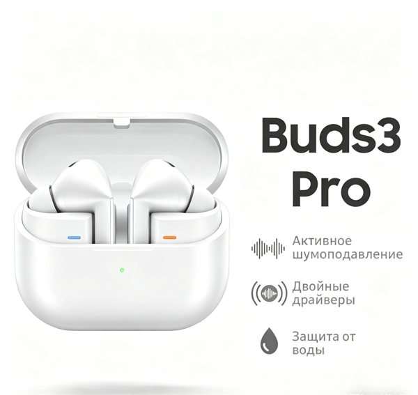 Trådlösa Bluetooth-hörlurar kompatibla med Galaxy Buds3 Pro In-Ear-hörlurar (vit)
