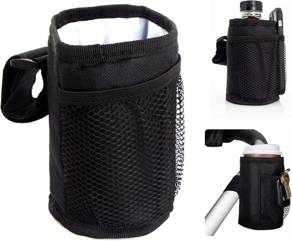Sort Klapvogn Universal Flaske Kopholder - 1 Stykke Multifunktionel