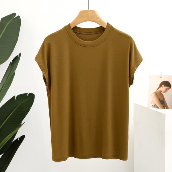 Trådformet bomulds T-shirt til kvinder 2022 Koreansk version Kvinders nye S