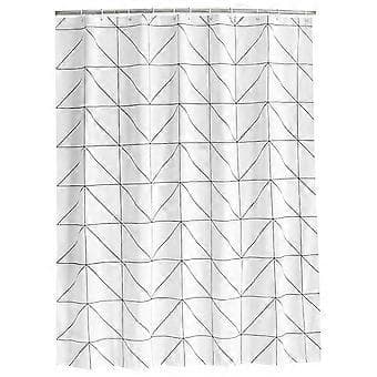 Polyester Duschdraperi Vattentätt Badrumsgardin + Hängande Krokar (180X180cm)