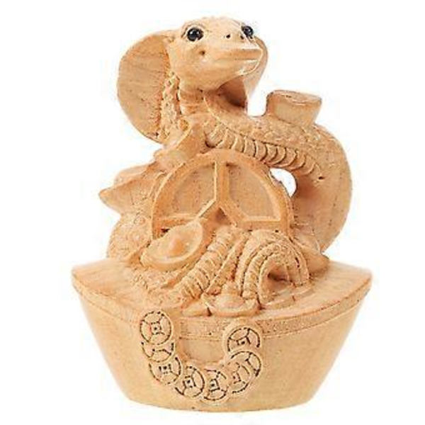 Träorm Figur Snidad Orm Staty Orm Skulptur Skrivbord Träprydnad