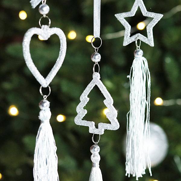 6 Pcs Christmas Ornaments Xmas Tree Decorations Crystal Acrylic