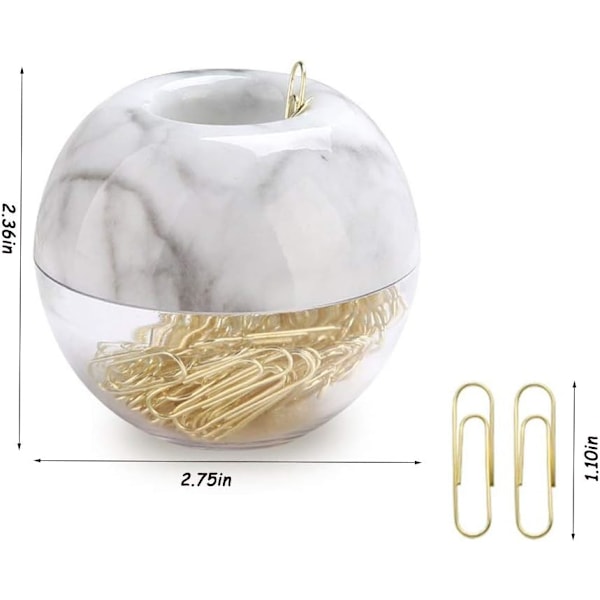 MultiBey Guld Pappersklämmor i Elegant Magnetisk Marmor Vit Klämma